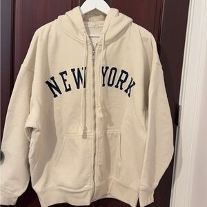 Brandy Melville New York Zip-Up Hoodie